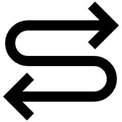 Line Arrow Curvy Both Direction 4 Icon from Sharp Line Set