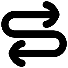 Line Arrow Curvy Both Direction 4 Icon from Flex Solid Set