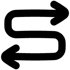 Line Arrow Curvy Both Direction 4 Icon from Plump Solid Set