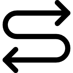 Line Arrow Curvy Both Direction 4 Icon from Core Line Set