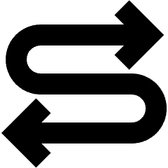 Line Arrow Curvy Both Direction 4 Icon from Sharp Solid Set