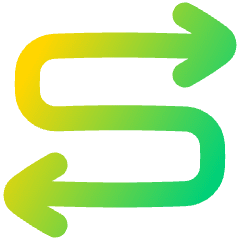 Line Arrow Curvy Both Direction 4 Icon from Plump Gradient Set