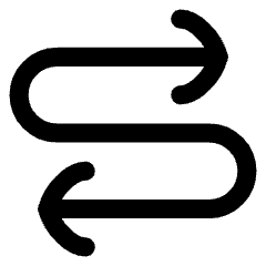 Line Arrow Curvy Both Direction 4 Icon from Flex Line Set