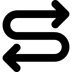 Line Arrow Curvy Both Direction 4 Icon from Core Solid Set