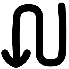 Line Arrow Curvy Down Left Icon from Flex Solid Set