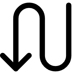 Line Arrow Curvy Down Left Icon from Core Line Set