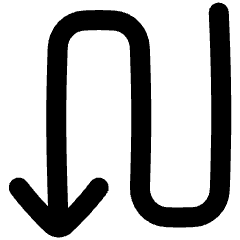 Line Arrow Curvy Down Left Icon from Plump Remix Set