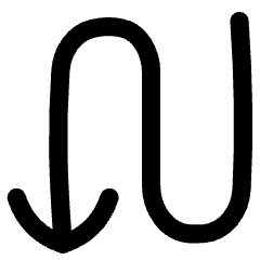 Line Arrow Curvy Down Left Icon from Flex Line Set