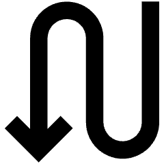 Line Arrow Curvy Down Left Icon from Sharp Remix Set