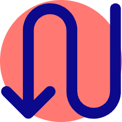 Line Arrow Curvy Down Left Icon from Core Pop Set