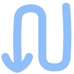 Line Arrow Curvy Down Left Icon from Flex Flat Set