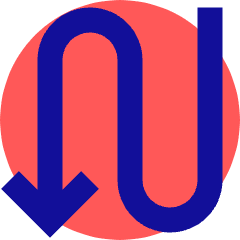 Line Arrow Curvy Down Left Icon from Sharp Pop Set