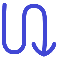 Line Arrow Curvy Down Right Icon from Flex Duo Set