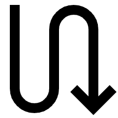 Line Arrow Curvy Down Right Icon from Sharp Line Set