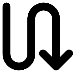 Line Arrow Curvy Down Right Icon from Core Solid Set