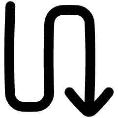 Line Arrow Curvy Down Right Icon from Plump Remix Set