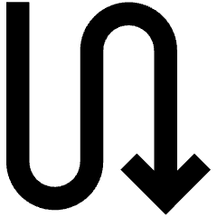 Line Arrow Curvy Down Right Icon from Sharp Remix Set