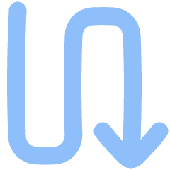 Line Arrow Curvy Down Right Icon from Plump Flat Set