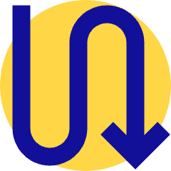 Line Arrow Curvy Down Right Icon from Sharp Pop Set