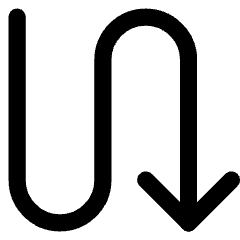 Line Arrow Curvy Down Right Icon from Core Line Set