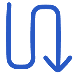 Line Arrow Curvy Down Right Icon from Plump Duo Set