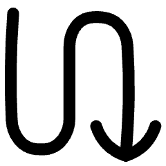 Line Arrow Curvy Down Right Icon from Flex Line Set