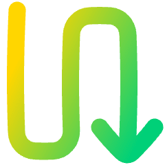Line Arrow Curvy Down Right Icon from Plump Gradient Set