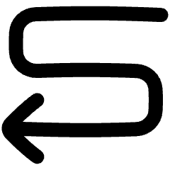 Line Arrow Curvy Left Down Icon from Plump Remix Set