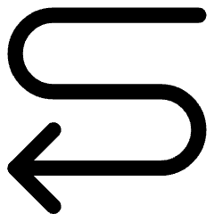 Line Arrow Curvy Left Down Icon from Core Line Set