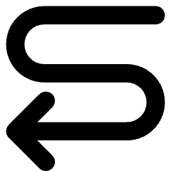 Line Arrow Curvy Left Down Icon from Core Solid Set