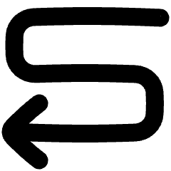 Line Arrow Curvy Left Down Icon from Plump Solid Set