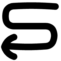 Line Arrow Curvy Left Down Icon from Flex Solid Set