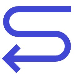 Line Arrow Curvy Left Down Icon from Sharp Duo Set