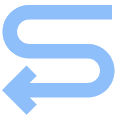 Line Arrow Curvy Left Down Icon from Sharp Flat Set