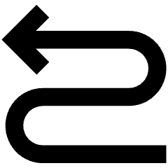Line Arrow Curvy Left Up Icon from Sharp Remix Set