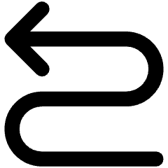 Line Arrow Curvy Left Up Icon from Core Remix Set