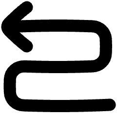 Line Arrow Curvy Left Up Icon from Plump Solid Set