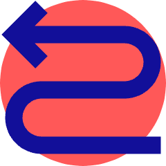 Line Arrow Curvy Left Up Icon from Sharp Pop Set