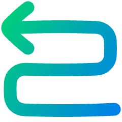 Line Arrow Curvy Left Up Icon from Plump Gradient Set