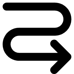 Line Arrow Curvy Right Down Icon from Core Solid Set