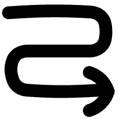 Line Arrow Curvy Right Down Icon from Flex Solid Set