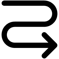 Line Arrow Curvy Right Down Icon from Core Remix Set