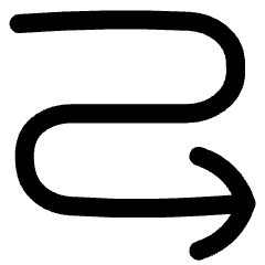 Line Arrow Curvy Right Down Icon from Flex Line Set