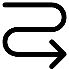 Line Arrow Curvy Right Down Icon from Core Line Set