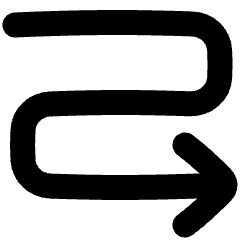 Line Arrow Curvy Right Down Icon from Plump Solid Set