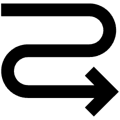 Line Arrow Curvy Right Down Icon from Sharp Remix Set