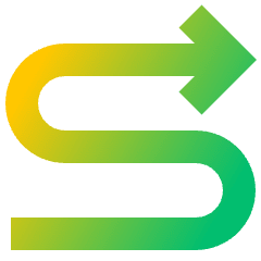 Line Arrow Curvy Right Up Icon from Sharp Gradient Set