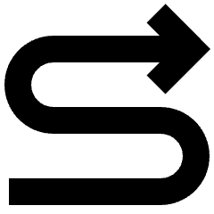 Line Arrow Curvy Right Up Icon from Sharp Solid Set