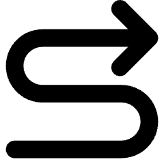 Line Arrow Curvy Right Up Icon from Core Solid Set