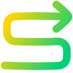 Line Arrow Curvy Right Up Icon from Plump Gradient Set